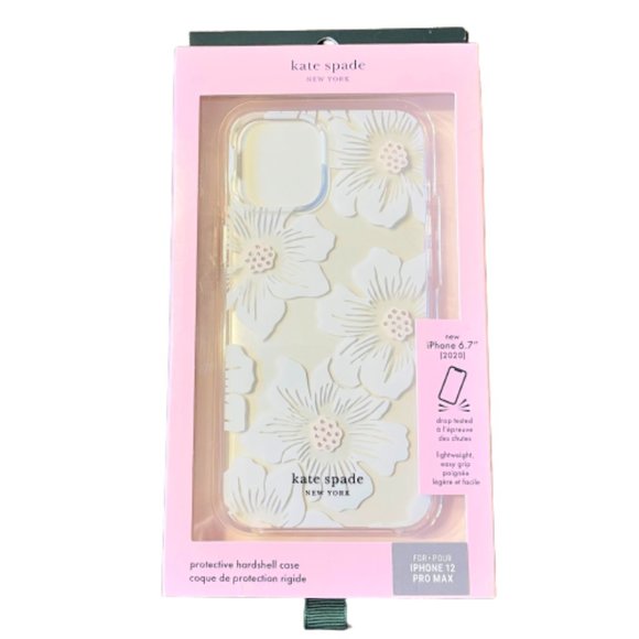 Kate Spade New York White Floral on Clear Apple iPhone 12 Pro Max Cellphone Case